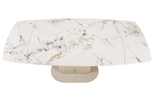 Керамічний стіл розкладний обідній Vetro Mebel Комо TML-1306 Статуаріо анго/бежевий-16