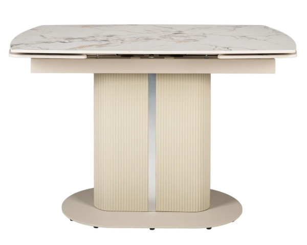 Керамічний стіл розкладний обідній Vetro Mebel Комо TML-1306 Статуаріо анго/бежевий-10