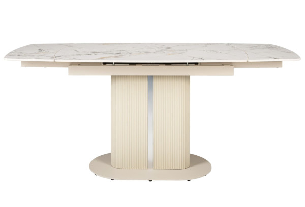 Керамічний стіл розкладний обідній Vetro Mebel Комо TML-1306 Статуаріо анго/бежевий-12