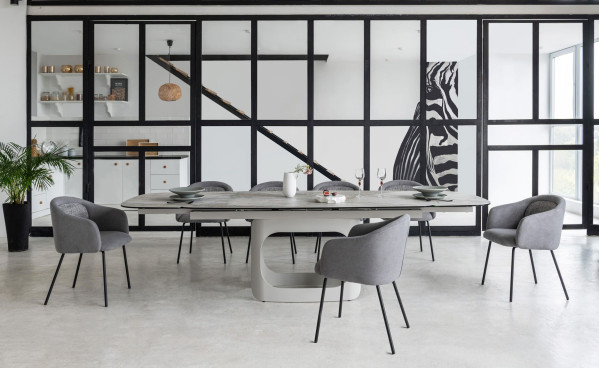 Керамічний стіл розкладний обідній Vetro Mebel Арно TML-1310 Сілвер рівер/айворі 200 (280) х 100 см-6