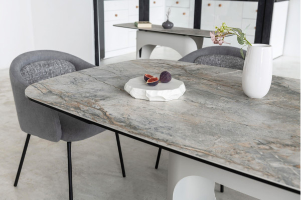 Керамічний стіл розкладний обідній Vetro Mebel Арно TML-1310 Сілвер рівер/айворі 200 (280) х 100 см-15