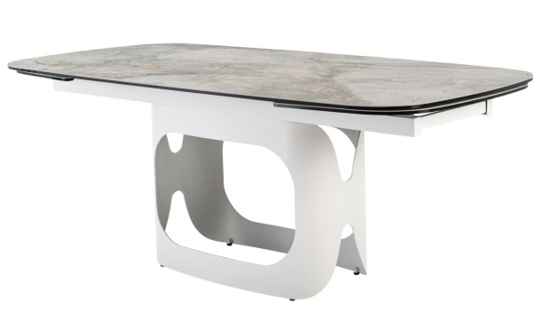Керамічний стіл розкладний обідній Vetro Mebel Арно TML-1310 Сілвер рівер/айворі 200 (280) х 100 см-19