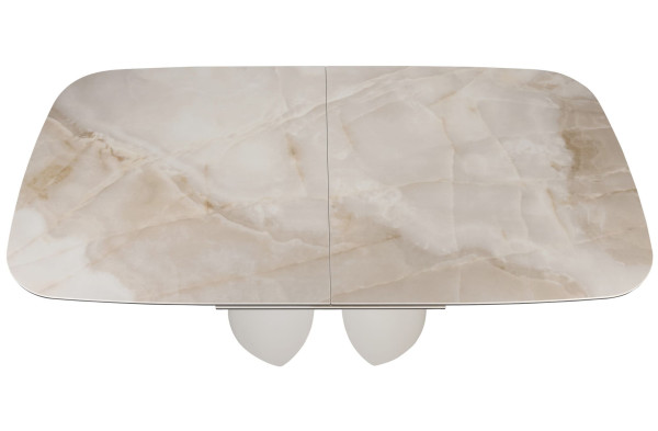 Керамічний стіл розкладний обідній Vetro Mebel Лунаріо TML-1320 Айворі онікс/айворі-23