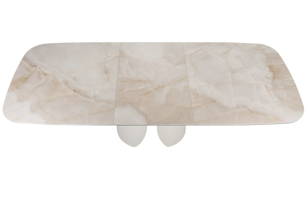 Керамічний стіл розкладний обідній Vetro Mebel Лунаріо TML-1320 Айворі онікс/айворі-24