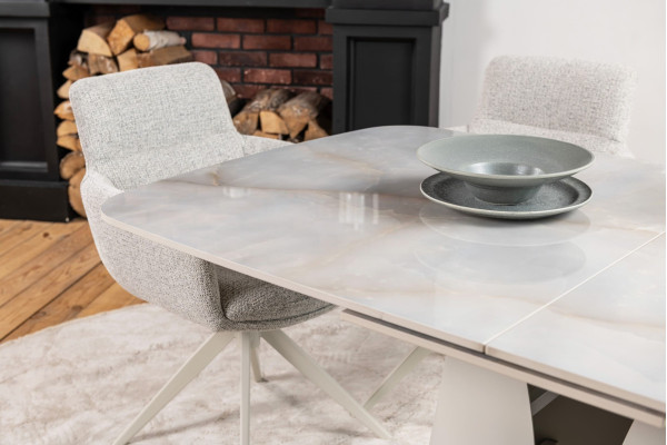 Керамічний стіл розкладний обідній Vetro Mebel Лунаріо TML-1321 Лафаєт/айворі-11