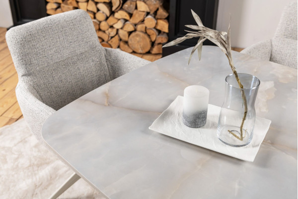 Керамічний стіл розкладний обідній Vetro Mebel Лунаріо TML-1321 Лафаєт/айворі-12