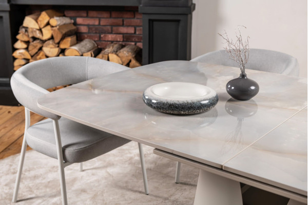 Керамічний стіл розкладний обідній Vetro Mebel Лунаріо TML-1321 Лафаєт/айворі-14