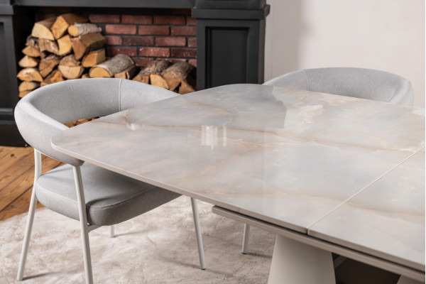 Керамічний стіл розкладний обідній Vetro Mebel Лунаріо TML-1321 Лафаєт/айворі-15