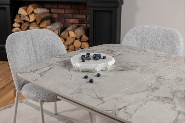 Керамічний стіл розкладний обідній Vetro Mebel Лунаріо TML-1322 Клауді грей/айворі-10