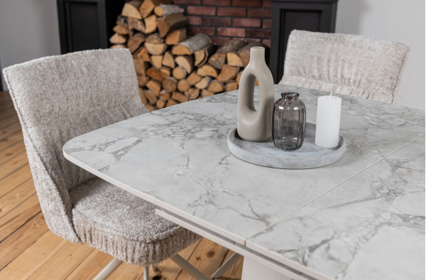 Керамічний стіл розкладний обідній Vetro Mebel Лунаріо TML-1322 Клауді грей/айворі-11