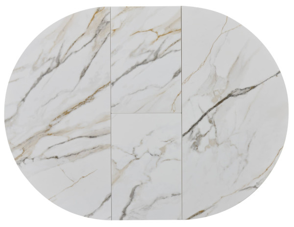 Керамічний стіл розкладний обідній Vetro Mebel Маре TML-1330 Калакатта голд/білий-4