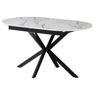 Керамічний стіл розкладний обідній Vetro Mebel Верона TML-1335 Калакатта голд/чорний