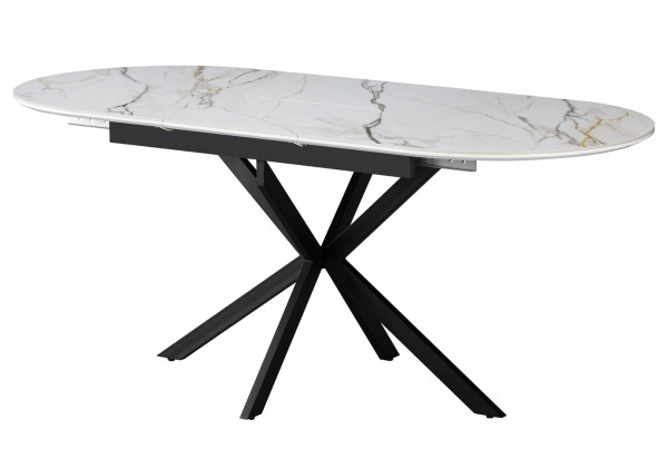 Керамічний стіл розкладний обідній Vetro Mebel Верона TML-1335 Калакатта голд/чорний-2