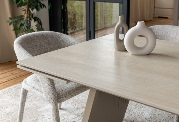 Керамический стол раскладной обеденный Vetro Mebel Олимпия TML-985 Крема марфиль-бежевый-14