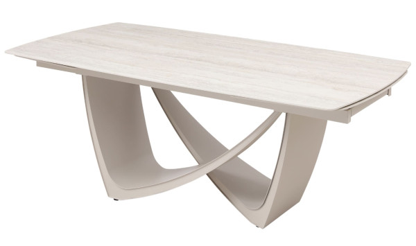 Керамический стол раскладной обеденный Vetro Mebel Беатриче TML-994 Грей травертин/бежевый 200 (300) х 100 см-8