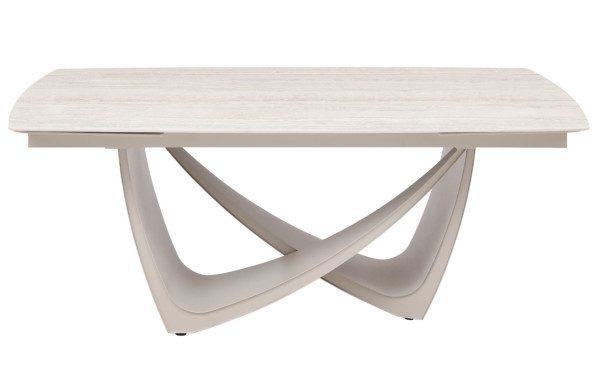 Керамический стол раскладной обеденный Vetro Mebel Беатриче TML-994 Грей травертин/бежевый 200 (300) х 100 см-9