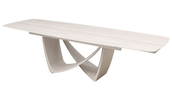 Керамический стол раскладной обеденный Vetro Mebel Беатриче TML-994 Грей травертин/бежевый 200 (300) х 100 см-11