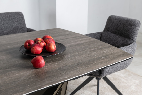 Керамический стол раскладной обеденный Vetro Mebel Беатриче TML-994 Неро зебрано/коричневый 200 (300) х 100 см-13