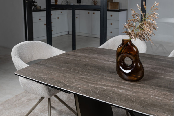 Керамический стол раскладной обеденный Vetro Mebel Беатриче TML-994 Неро зебрано/коричневый 200 (300) х 100 см-15