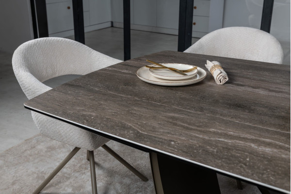 Керамический стол раскладной обеденный Vetro Mebel Беатриче TML-994 Неро зебрано/коричневый 200 (300) х 100 см-16