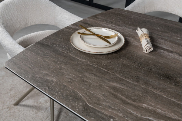 Керамический стол раскладной обеденный Vetro Mebel Беатриче TML-994 Неро зебрано/коричневый 200 (300) х 100 см-17