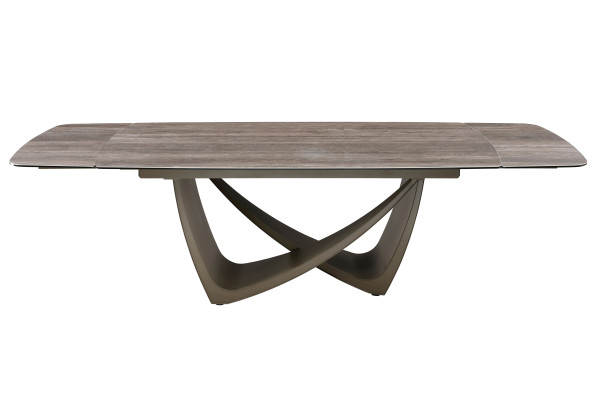 Керамический стол раскладной обеденный Vetro Mebel Беатриче TML-994 Неро зебрано/коричневый 200 (300) х 100 см-22