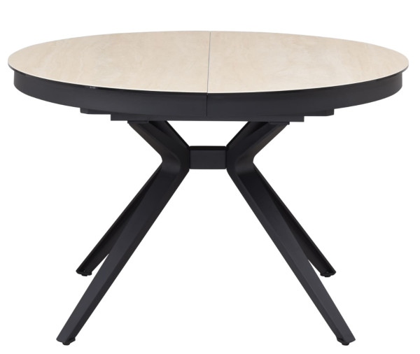Керамічний стіл розкладний обідній Vetro Mebel Ноемі TML-996 Вествуд-чорний Ø 120 (160) см-12
