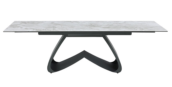 Керамічний стіл розкладний обідній Vetro Mebel Орфео TML-998 Сільвер вайт-чорний-12