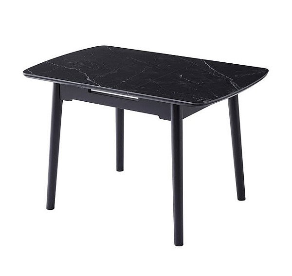Керамічний стіл розкладний обідній Vetro Mebel TM-87-1 Чорний онікс-чорний-7