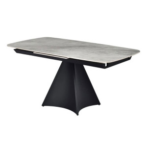 Керамический стол раскладной обеденный Vetro Mebel Уго TML-879 Ребекка грей-черный