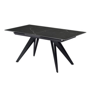 Керамічний стіл розкладний обідній Vetro Mebel Васко TML-893 Неро дорадо-чорний