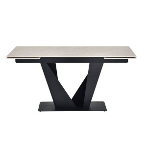 Керамічний стіл розкладний обідній Vetro Mebel Алонцо TML-955 Делікато-чорний крем