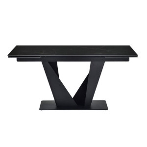 Керамический стол раскладной обеденный Vetro Mebel Алонцо TML-955 Неро дорадо-черный