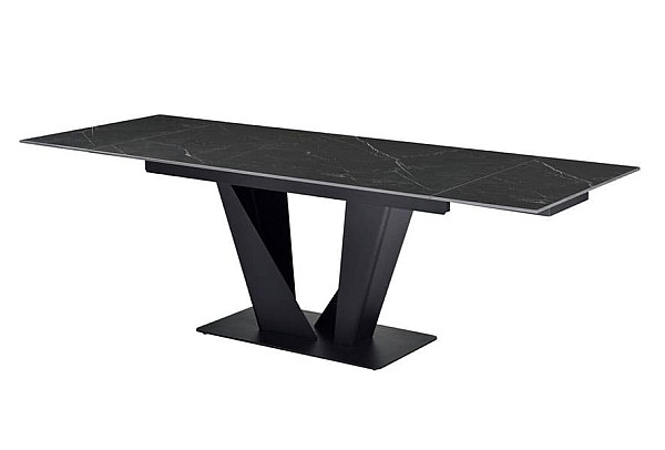 Керамический стол раскладной обеденный Vetro Mebel Алонцо TML-955 Неро дорадо-черный-10