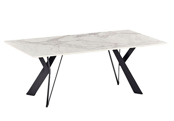 Журнальный стол Vetro Mebel Тео Бьянко карарра-черный-1