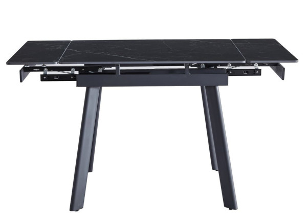 Керамический стол раскладной обеденный Vetro Mebel TM-80 Черный оникс-черный 90-140 см-7