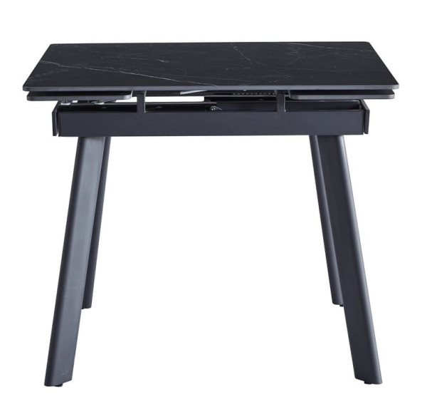 Керамический стол раскладной обеденный Vetro Mebel TM-80 Черный оникс-черный 90-140 см-4