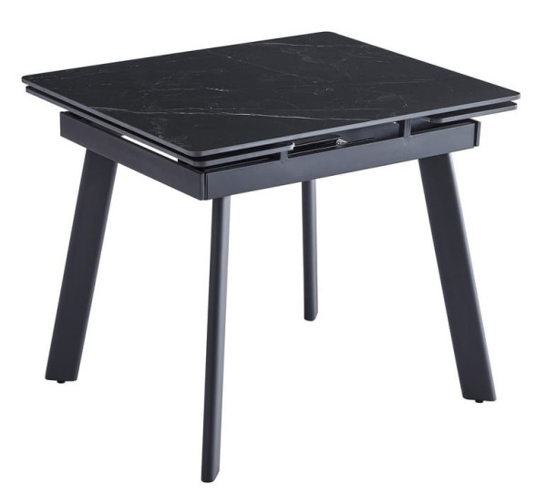 Керамический стол раскладной обеденный Vetro Mebel TM-80 Черный оникс-черный 90-140 см-5