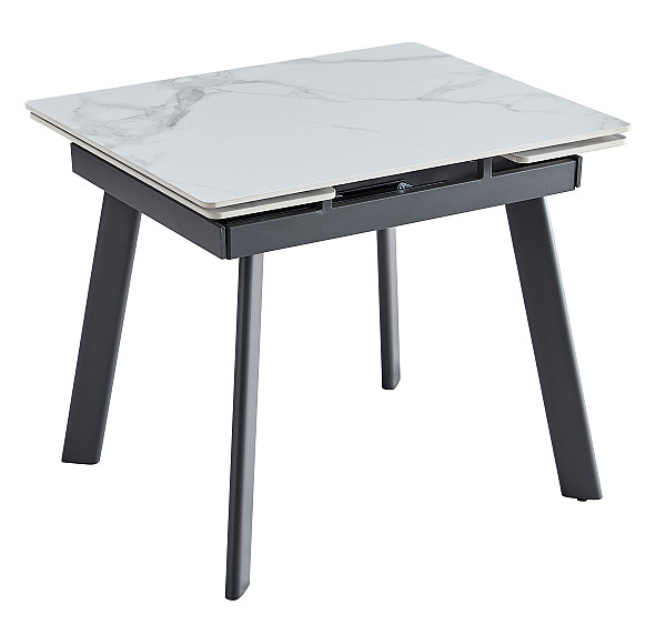 Керамічний стіл розкладний обідній Vetro Mebel TM-80 Каса вайт-сірий 90-140 см-3