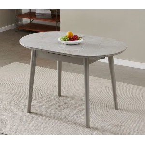 Керамический стол раскладной обеденный Vetro Mebel TM-85-1 Калакатта мрамор/серый