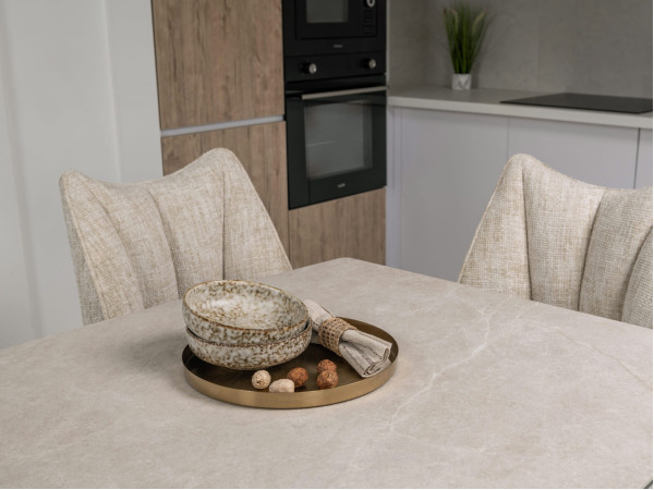 Керамический стол раскладной обеденный Vetro Mebel Феличе TML-1000 Сахара-бежевый-13