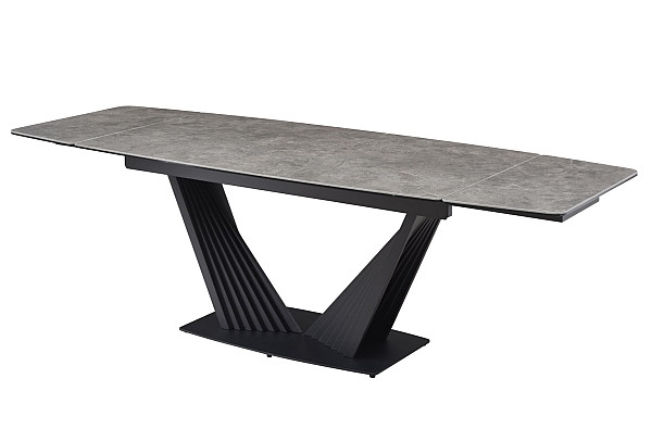 Керамический стол раскладной обеденный Vetro Mebel Феличе TML-1000 Грей шторм-черный-10