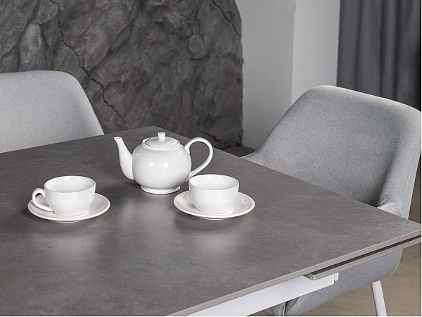 Керамічний стіл розкладний обідній Vetro Mebel Тіціано TML-1150 Делікато грей-білий-7