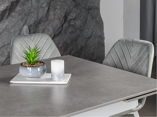 Керамічний стіл розкладний обідній Vetro Mebel Тіціано TML-1150 Делікато грей-білий-6