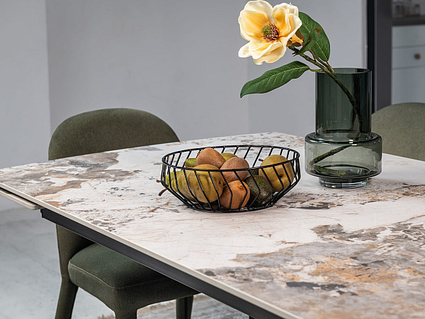 Керамічний стіл розкладний обідній Vetro Mebel Піно TML-1200 Патагонія-чорний-13