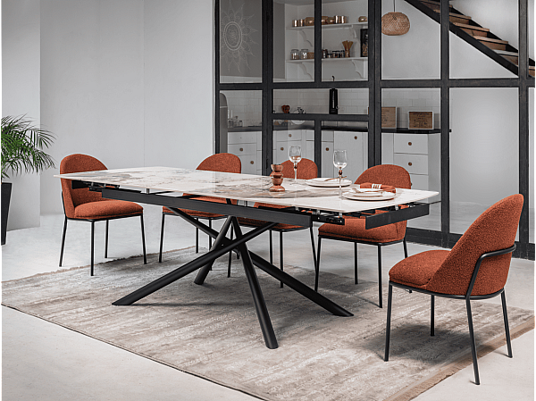 Керамічний стіл розкладний обідній Vetro Mebel Піно TML-1200 Патагонія-чорний-7