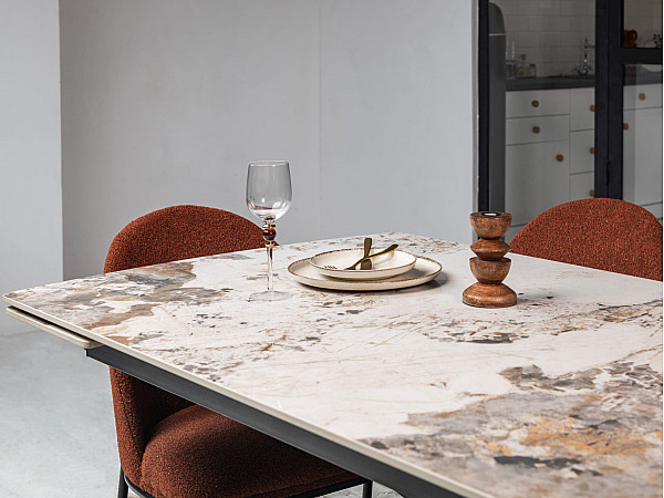 Керамічний стіл розкладний обідній Vetro Mebel Піно TML-1200 Патагонія-чорний-12