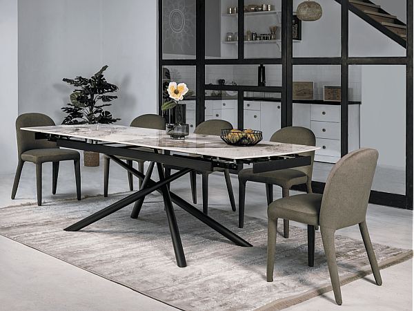 Керамічний стіл розкладний обідній Vetro Mebel Піно TML-1200 Патагонія-чорний-0