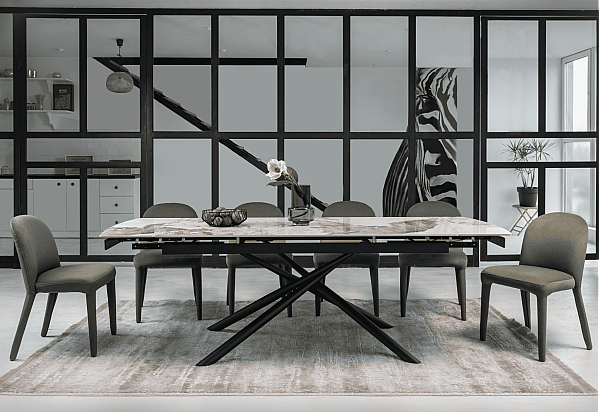 Керамічний стіл розкладний обідній Vetro Mebel Піно TML-1200 Патагонія-чорний-4
