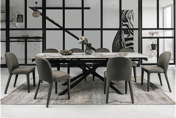 Керамічний стіл розкладний обідній Vetro Mebel Піно TML-1200 Патагонія-чорний-3